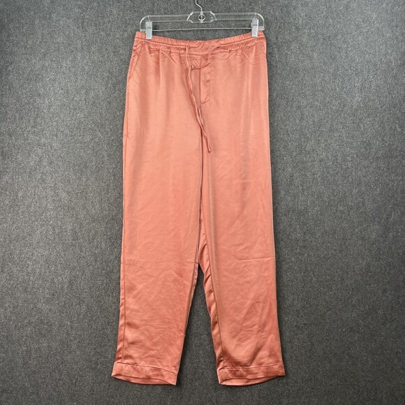 NWT Skies Are Blue Joggers With Pockets Size Small Satin Copper Orange - Picture 1 of 10